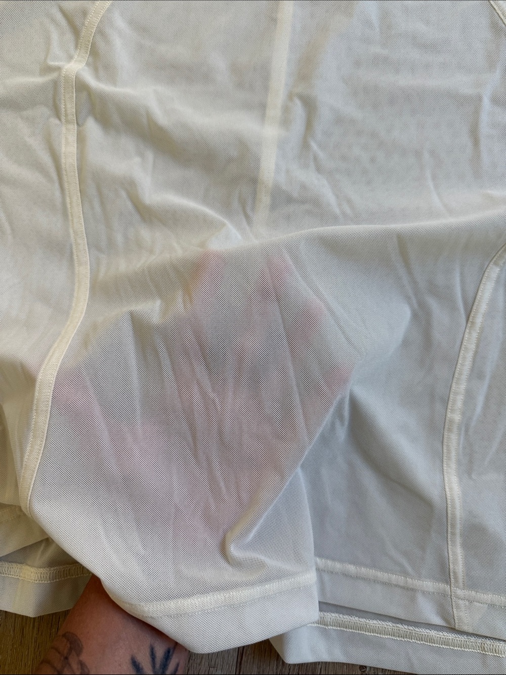 NWT Lululemon Beige Sheer Short Sleeve Relaxed Stretch Mesh T-Shirt Small - Picture 2 of 8